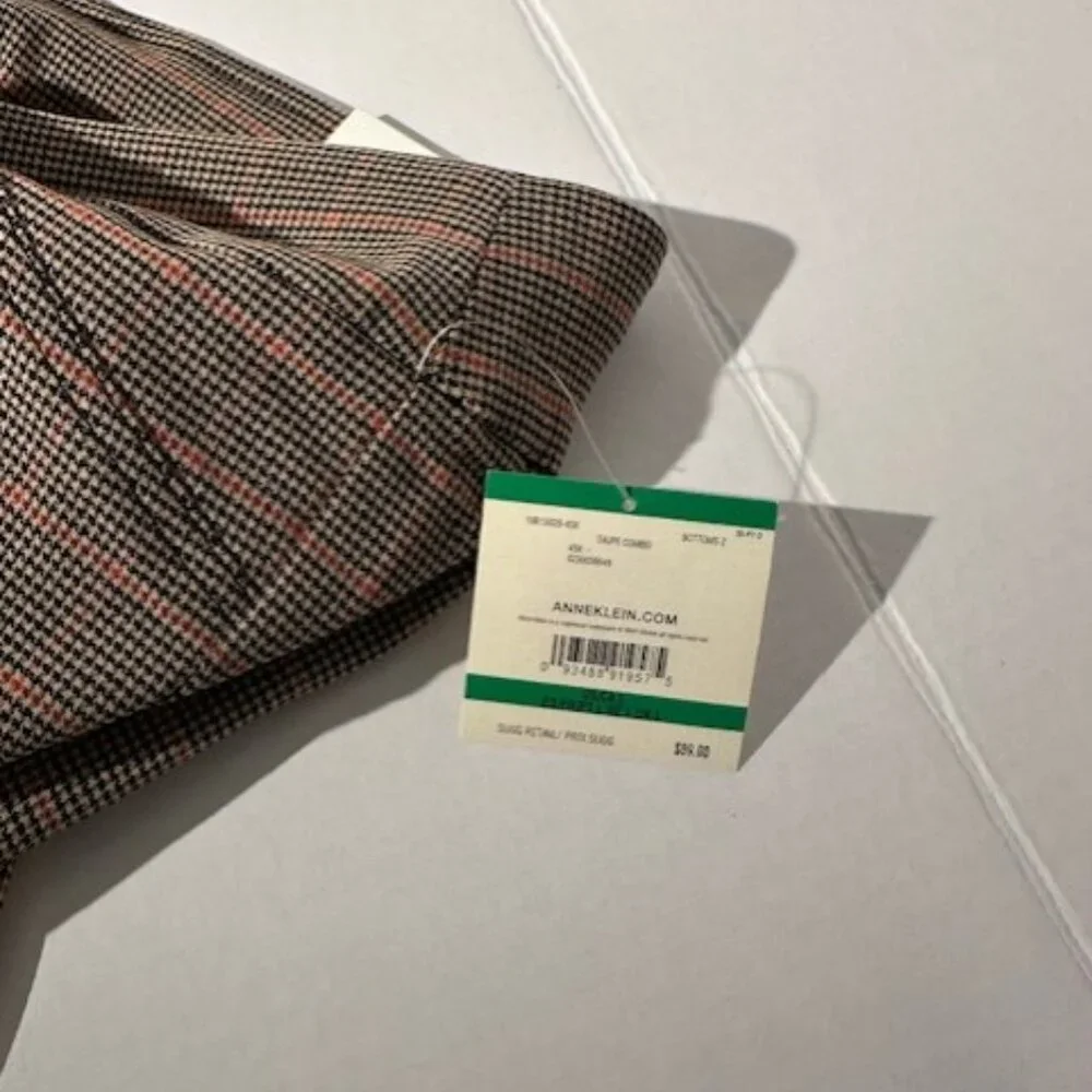 NWT Anne Klein Dressy Slim Ankle Houndstooth Pants Size L - Picture 6 of 12